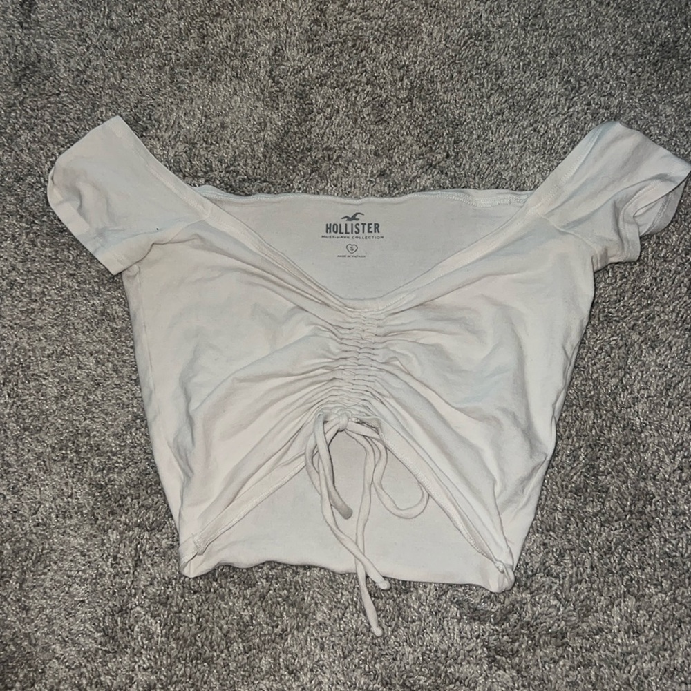hollister off the shoulder white top